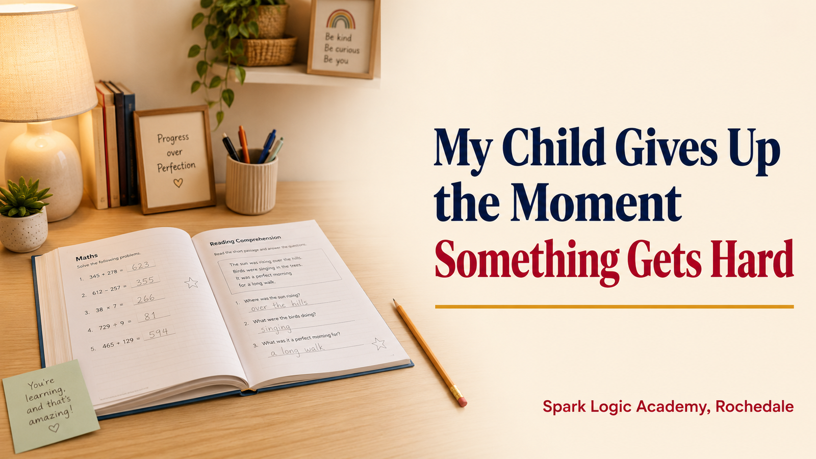 Child Gives Up When Things Gets Hard